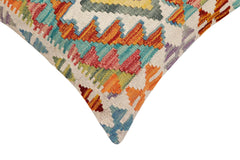 handmade Traditional Pillow Rust Blue Hand-Woven SQUARE 100% WOOL Hand woven turkish pillow2' x 2'