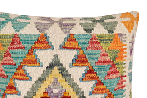 handmade Traditional Pillow Rust Blue Hand-Woven SQUARE 100% WOOL Hand woven turkish pillow2 x 2
