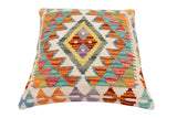 handmade Traditional Pillow Rust Blue Hand-Woven SQUARE 100% WOOL Hand woven turkish pillow2' x 2'