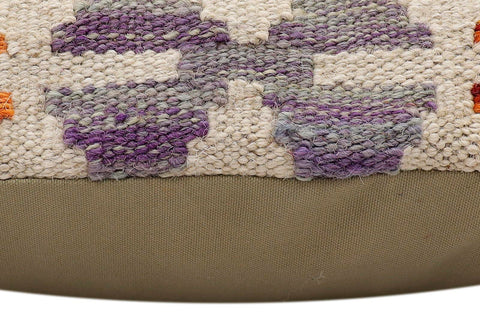 handmade Traditional Pillow Rust Blue Hand-Woven SQUARE 100% WOOL Hand woven turkish pillow2 x 2