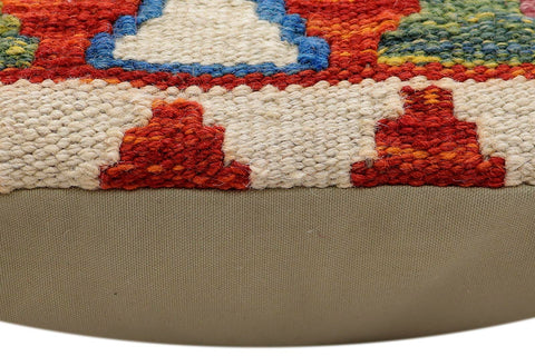 handmade Traditional Pillow Rust Blue Hand-Woven SQUARE 100% WOOL Hand woven turkish pillow2 x 2