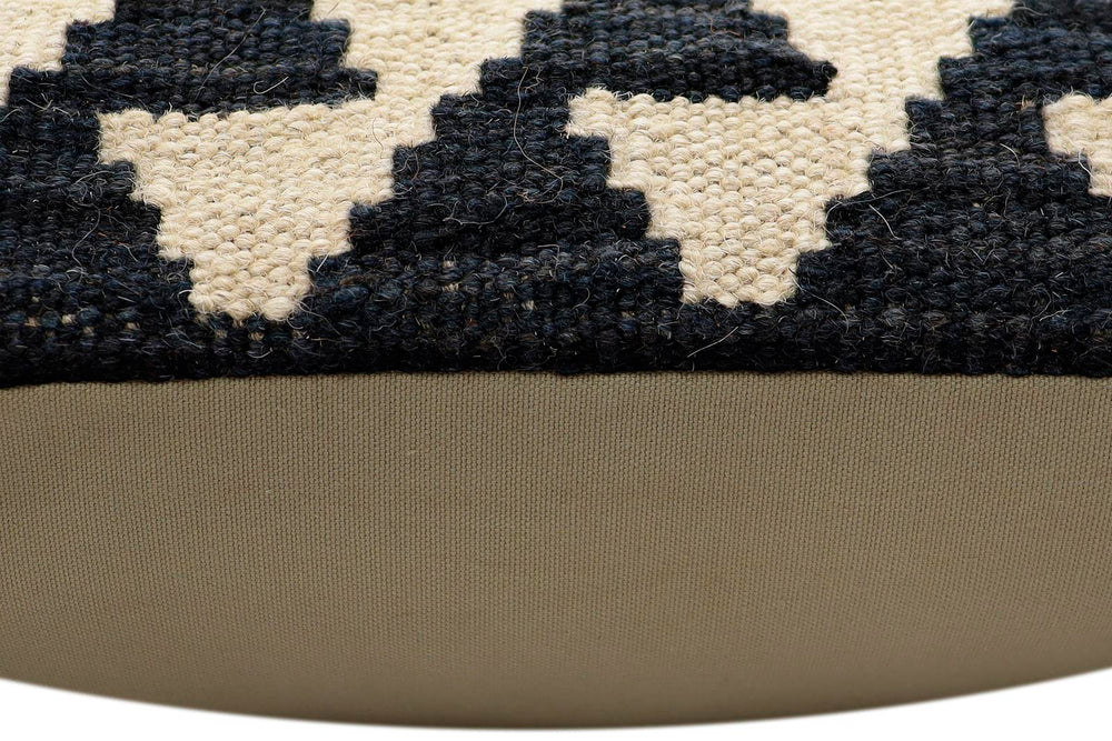 handmade Traditional Pillow Blue Rust Hand-Woven SQUARE 100% WOOL Hand woven turkish pillow2' x 2'