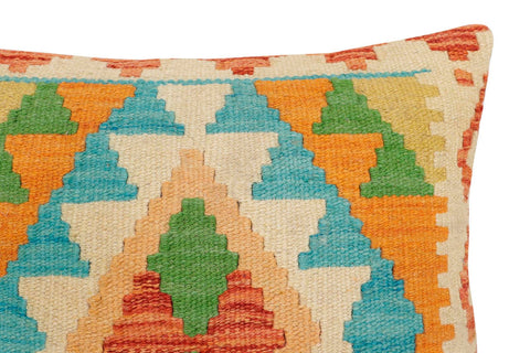 handmade Traditional Pillow Rust Blue Hand-Woven SQUARE 100% WOOL Hand woven turkish pillow2 x 2