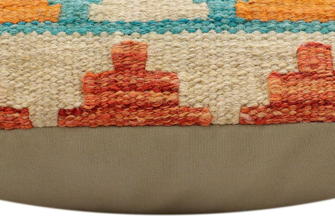 handmade Traditional Pillow Rust Blue Hand-Woven SQUARE 100% WOOL Hand woven turkish pillow2 x 2