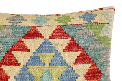 handmade Traditional Pillow Rust Blue Hand-Woven SQUARE 100% WOOL Hand woven turkish pillow2 x 2