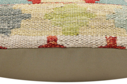 handmade Traditional Pillow Rust Blue Hand-Woven SQUARE 100% WOOL Hand woven turkish pillow2 x 2