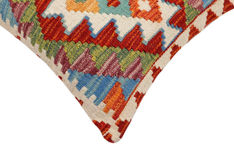 handmade Traditional Pillow Rust Blue Hand-Woven SQUARE 100% WOOL Hand woven turkish pillow2 x 2