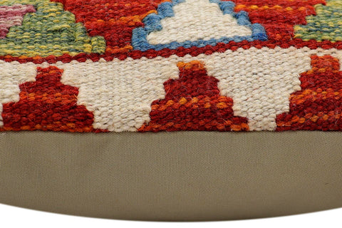 handmade Traditional Pillow Rust Blue Hand-Woven SQUARE 100% WOOL Hand woven turkish pillow2 x 2