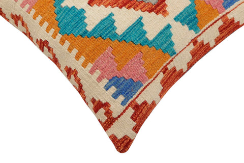 handmade Traditional Pillow Rust Blue Hand-Woven SQUARE 100% WOOL Hand woven turkish pillow2 x 2