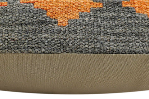 handmade Modern Pillow Rust Blue Hand-Woven SQUARE 100% WOOL  Hand woven turkish pillow  2 x 2