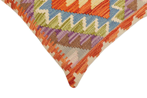 handmade Traditional Pillow Rust Blue Hand-Woven SQUARE 100% WOOL Hand woven turkish pillow2 x 2