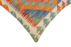 handmade Traditional Pillow Rust Blue Hand-Woven SQUARE 100% WOOL Hand woven turkish pillow2' x 2'