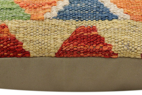 handmade Traditional Pillow Rust Blue Hand-Woven SQUARE 100% WOOL Hand woven turkish pillow2 x 2