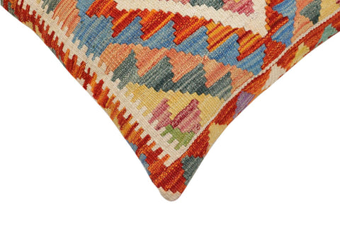 handmade Traditional Pillow Rust Blue Hand-Woven SQUARE 100% WOOL Hand woven turkish pillow2 x 2