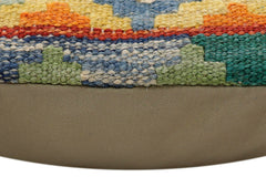 handmade Traditional Pillow Gold Rust Hand-Woven SQUARE 100% WOOL Hand woven turkish pillow2' x 2'