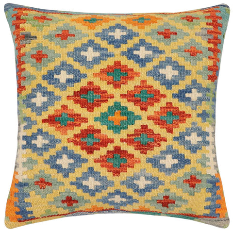 handmade Traditional Pillow Gold Rust Hand-Woven SQUARE 100% WOOL Hand woven turkish pillow2 x 2
