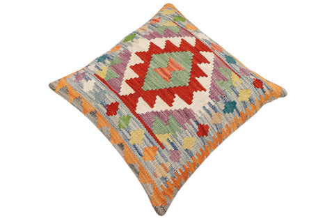 handmade Traditional Pillow Rust Blue Hand-Woven SQUARE 100% WOOL Hand woven turkish pillow2 x 2