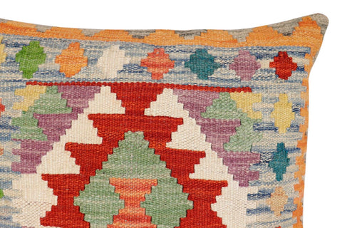 handmade Traditional Pillow Rust Blue Hand-Woven SQUARE 100% WOOL Hand woven turkish pillow2 x 2