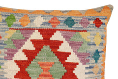 handmade Traditional Pillow Rust Blue Hand-Woven SQUARE 100% WOOL Hand woven turkish pillow2' x 2'