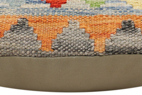 handmade Traditional Pillow Rust Blue Hand-Woven SQUARE 100% WOOL Hand woven turkish pillow2 x 2