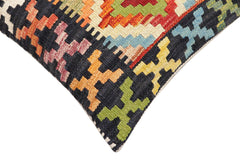 handmade Traditional Pillow Black Rust Hand-Woven SQUARE 100% WOOL Hand woven turkish pillow2' x 2'