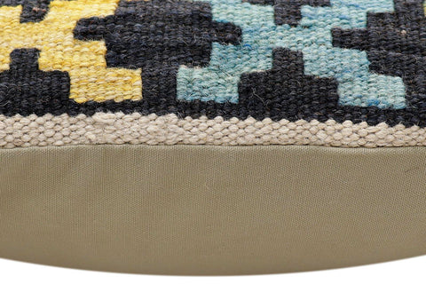 handmade Traditional Pillow Black Rust Hand-Woven SQUARE 100% WOOL Hand woven turkish pillow2 x 2