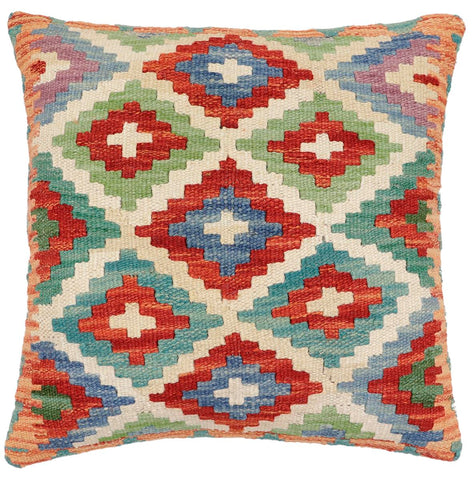 handmade Traditional Pillow Beige Rust Hand-Woven SQUARE 100% WOOL Hand woven turkish pillow2 x 2