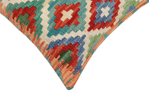 handmade Traditional Pillow Beige Rust Hand-Woven SQUARE 100% WOOL Hand woven turkish pillow2 x 2