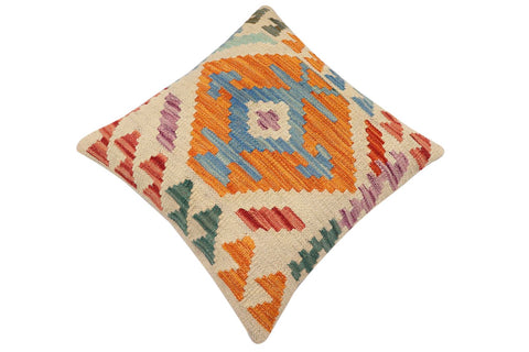 handmade Traditional Pillow Beige Rust Hand-Woven SQUARE 100% WOOL Hand woven turkish pillow2 x 2