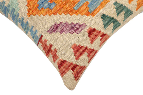 handmade Traditional Pillow Beige Rust Hand-Woven SQUARE 100% WOOL Hand woven turkish pillow2 x 2