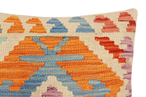 handmade Traditional Pillow Beige Rust Hand-Woven SQUARE 100% WOOL Hand woven turkish pillow2 x 2