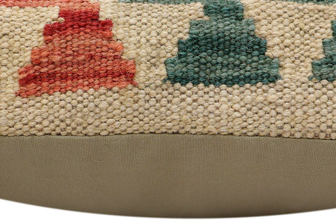 handmade Traditional Pillow Beige Rust Hand-Woven SQUARE 100% WOOL Hand woven turkish pillow2 x 2