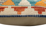 handmade Traditional Pillow Blue Rust Hand-Woven SQUARE 100% WOOL Hand woven turkish pillow2' x 2'
