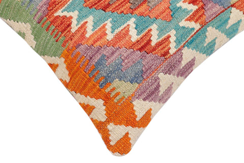 handmade Traditional Pillow Rust Blue Hand-Woven SQUARE 100% WOOL Hand woven turkish pillow2 x 2