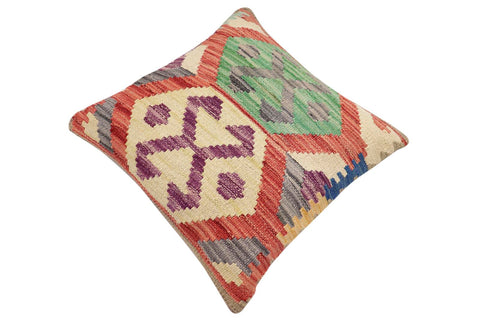 handmade Traditional Pillow Red Gray Hand-Woven SQUARE 100% WOOL Hand woven turkish pillow2 x 2