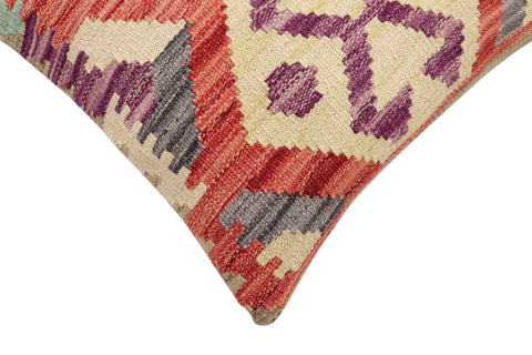 handmade Traditional Pillow Red Gray Hand-Woven SQUARE 100% WOOL Hand woven turkish pillow2 x 2