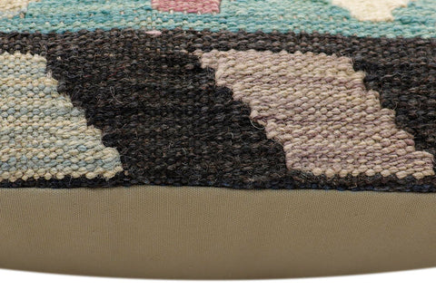 handmade Traditional Pillow Blue Rust Hand-Woven SQUARE 100% WOOL Hand woven turkish pillow2 x 2