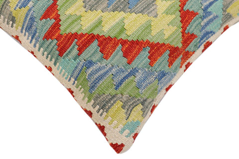 handmade Traditional Pillow Rust Blue Hand-Woven SQUARE 100% WOOL Hand woven turkish pillow2 x 2
