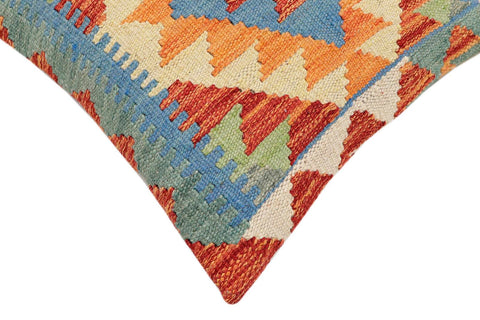 handmade Traditional Pillow Rust Blue Hand-Woven SQUARE 100% WOOL Hand woven turkish pillow2 x 2
