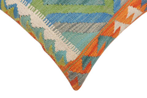 handmade Traditional Pillow Rust Blue Hand-Woven SQUARE 100% WOOL Hand woven turkish pillow2 x 2