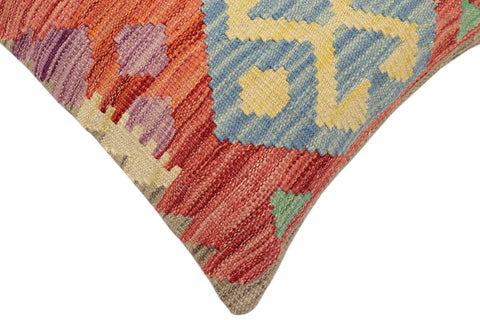 handmade Traditional Pillow Red Blue Hand-Woven SQUARE 100% WOOL Hand woven turkish pillow2 x 2
