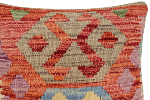 handmade Traditional Pillow Red Blue Hand-Woven SQUARE 100% WOOL Hand woven turkish pillow2 x 2