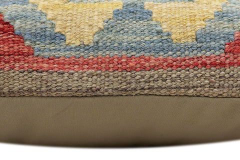 handmade Traditional Pillow Red Blue Hand-Woven SQUARE 100% WOOL Hand woven turkish pillow2 x 2