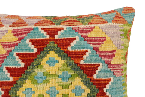 handmade Traditional Pillow Rust Blue Hand-Woven SQUARE 100% WOOL Hand woven turkish pillow2 x 2