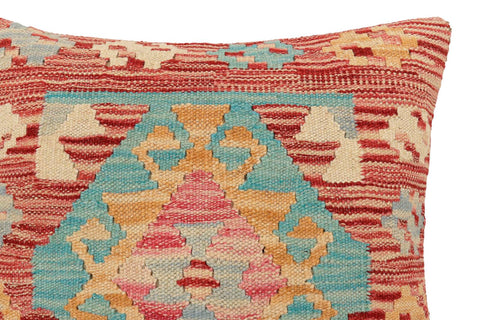 handmade Traditional Pillow Red Blue Hand-Woven SQUARE 100% WOOL Hand woven turkish pillow2 x 2