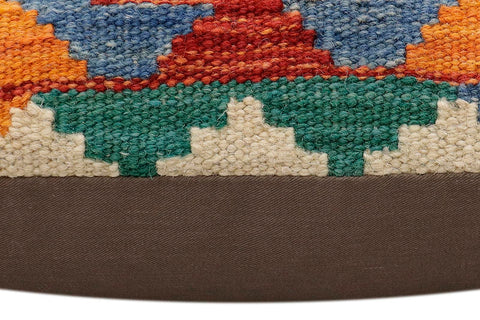 handmade Traditional Pillow Rust Blue Hand-Woven SQUARE 100% WOOL  Hand woven turkish pillow  3 x 5