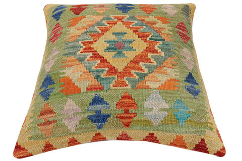 handmade Traditional Pillow Rust Blue Hand-Woven SQUARE 100% WOOL Hand woven turkish pillow2 x 2