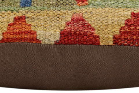 handmade Traditional Pillow Rust Blue Hand-Woven SQUARE 100% WOOL Hand woven turkish pillow2 x 2