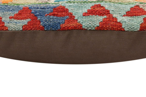 handmade Traditional Pillow Rust Blue Hand-Woven SQUARE 100% WOOL Hand woven turkish pillow2 x 2