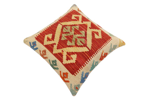 handmade Traditional Pillow Rust Beige Hand-Woven SQUARE 100% WOOL Hand woven turkish pillow2 x 2